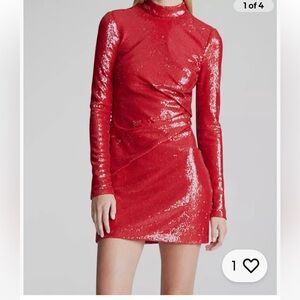 Halston Emely Red Sequin Dress